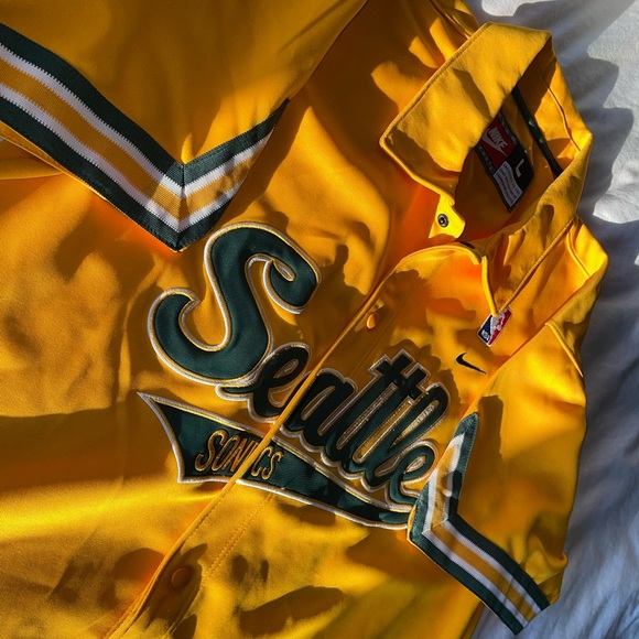 Vintage Seattle Sonics Basketball Warmup Jersey Authentic Sewn Nike Supersonics - Picture 13 of 14